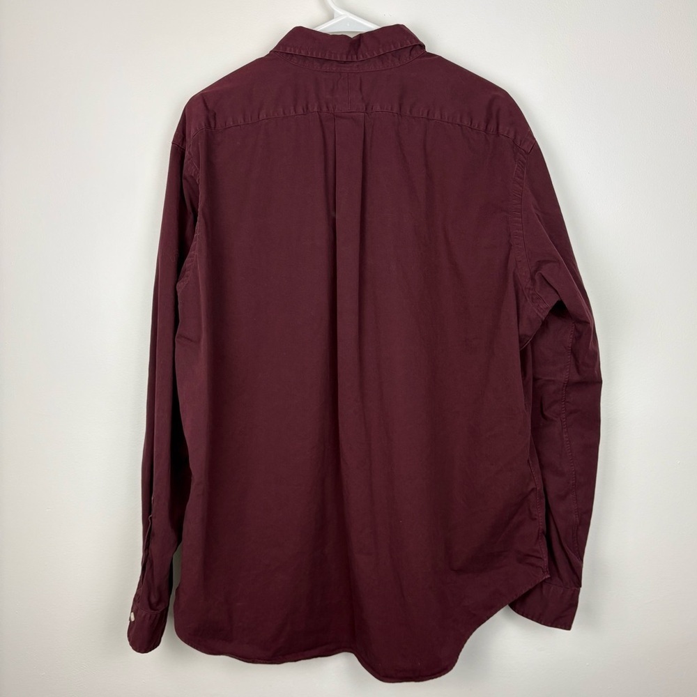 Vintage 90s Polo Ralph Lauren Men's Burgundy Button-Up Shirt size XL 100% cotton - Picture 10 of 11